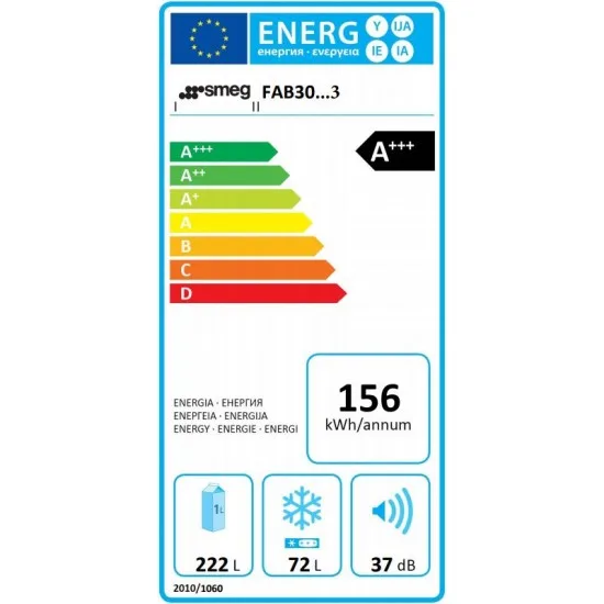 SMEG FAB30ROR5 - Prostostoječi hladilnik z zamrzovalnikom zgoraj