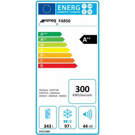 SMEG FAB50RPB - Prostostoječi hladilnik z zamrzovalnikom zgoraj