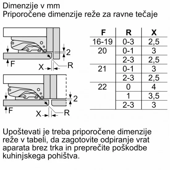 BOSCH KIV87VFE0 - Vgradni hladilnik z zamrzovalnikom spodaj