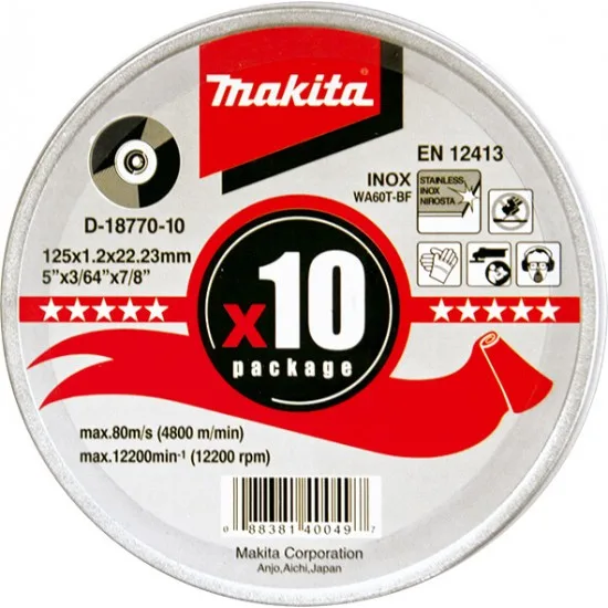 MAKITA D-18770-10 - Rezalne plošče v kovinski embalaži-10 kos