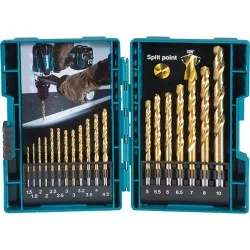 MAKITA D-67527 - 19-delni set HSS-TiN svedrov za kovino