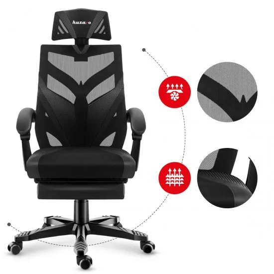 HUZARO HZ-Combat 5.0 Black - Gaming stol črn