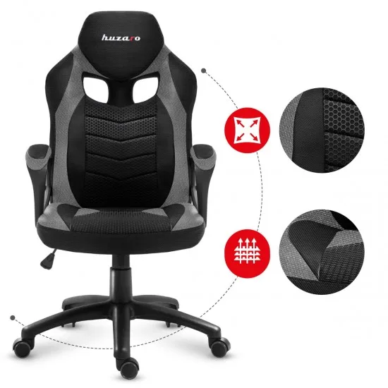 HUZARO HZ-Force 2.5 Grey Mesh - Gaming stol siv