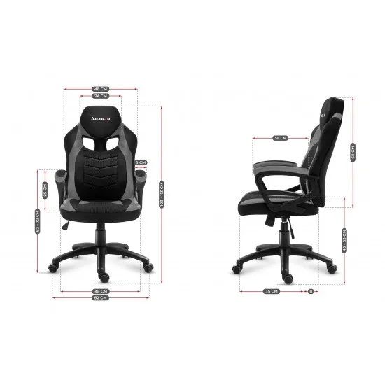 HUZARO HZ-Force 2.5 Grey Mesh - Gaming stol siv