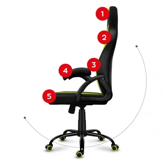 HUZARO HZ-Force 3.1 Green Mesh - Gaming stol zelen