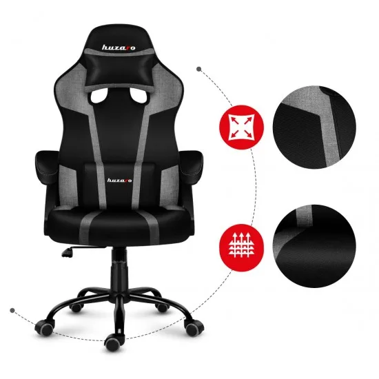 HUZARO HZ-Force 3.1 Grey Mesh - Gaming stol siv