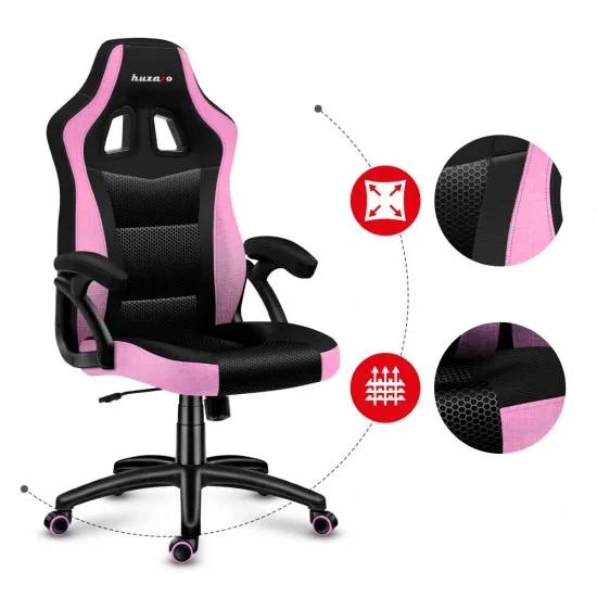 HUZARO HZ-Force 4.2 Pink Mesh - Gaming stol roza