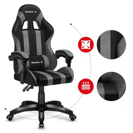 HUZARO HZ-Force 4.5 Grey Mesh - Gaming stol siv