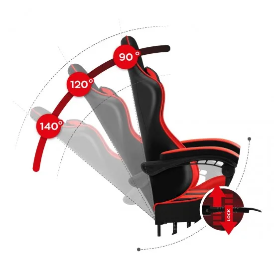 HUZARO HZ-Force 4.5 Red - Gaming stol rdeč