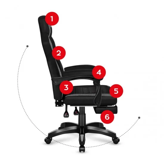 HUZARO HZ-Force 5.3 Red Mesh - Gaming stol rdeč