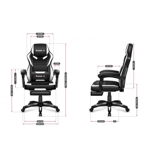 HUZARO HZ-Force 5.3 White Mesh - Gaming stol bel