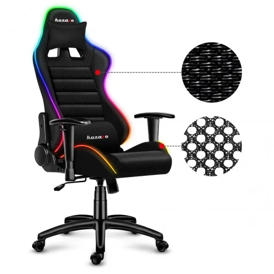 HUZARO HZ-Force 6.0 RGB Mesh - Gaming stol led rgb