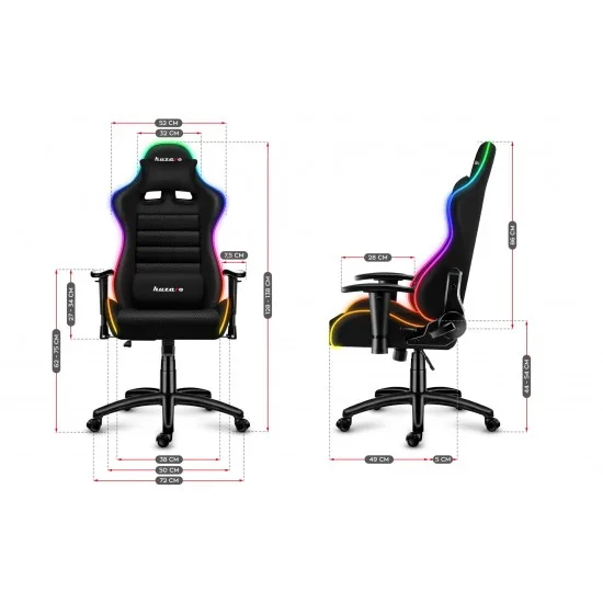 HUZARO HZ-Force 6.0 RGB Mesh - Gaming stol led rgb