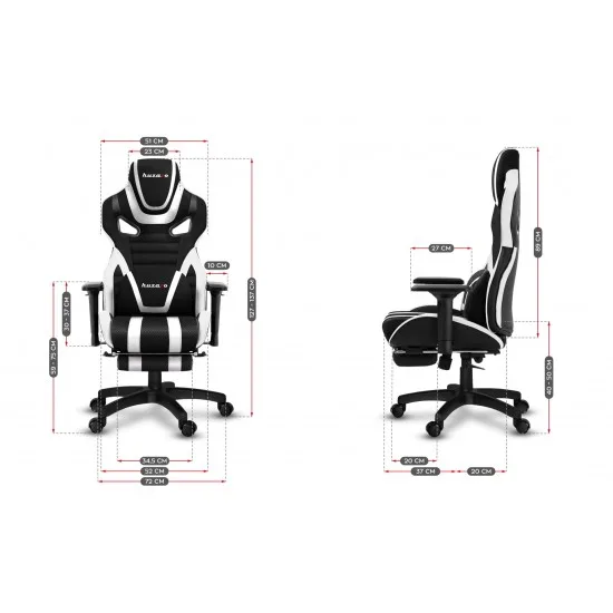 HUZARO HZ-Force 7.5 White Mesh - Gaming stol bel