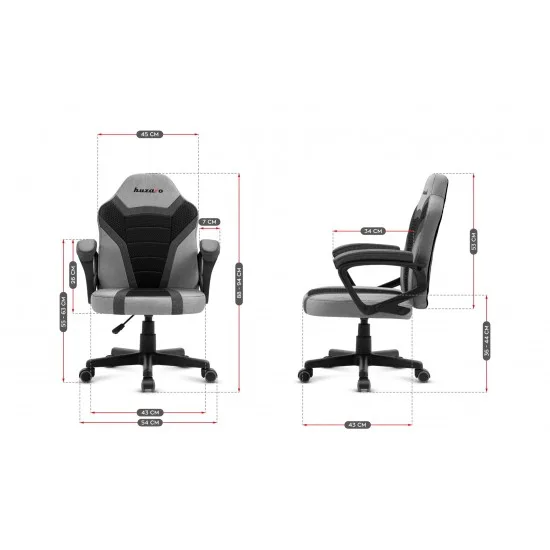 HUZARO HZ-Ranger 1.0 Grey Mesh - Gaming stol siv