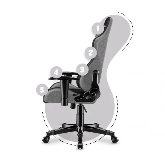 HUZARO HZ-Ranger 6.0 Grey Mesh - Gaming stol siv