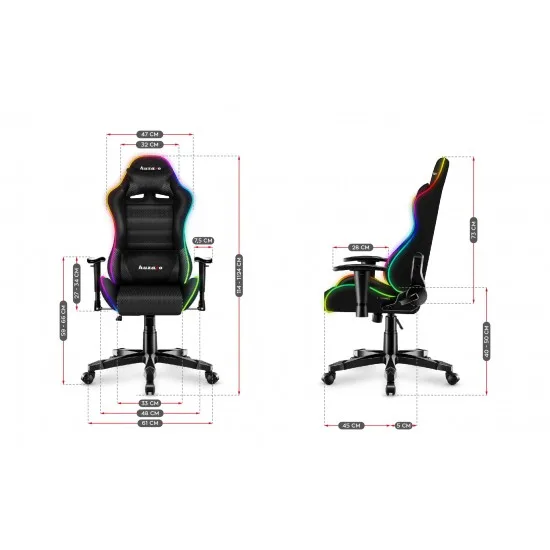 HUZARO HZ-Ranger 6.0 RGB Mesh - Gaming stol led rgb