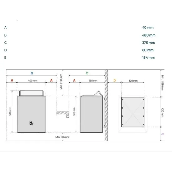 HUUM Core Wall - Električna peč za savno, 7,5 kW