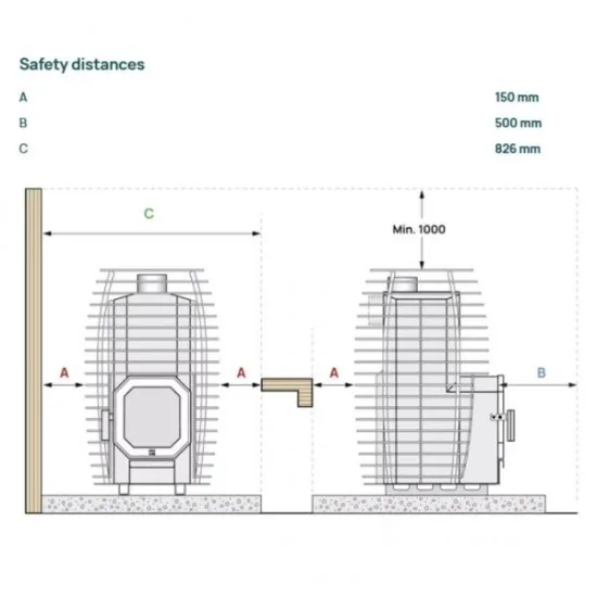 HUUM Hive Flow - Peč za savno na drva, 9,8 kW