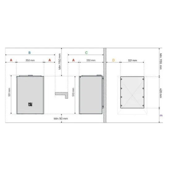 HUUM Core Wall Combi Mini Bela - Električna peč za savno, 3,6 kW