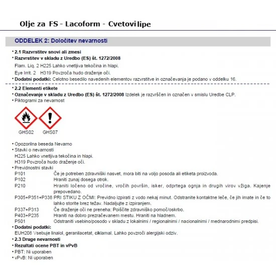 LACOFORM Cvetovi lipe - Dišava za savno