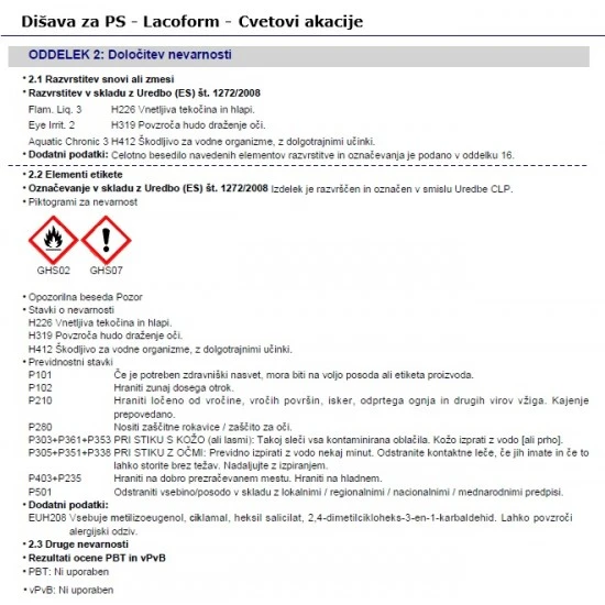 LACOFORM Cvetovi akacije - Dišava za savno