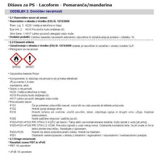 LACOFORM Pomaranča/mandarina - Dišava za savno