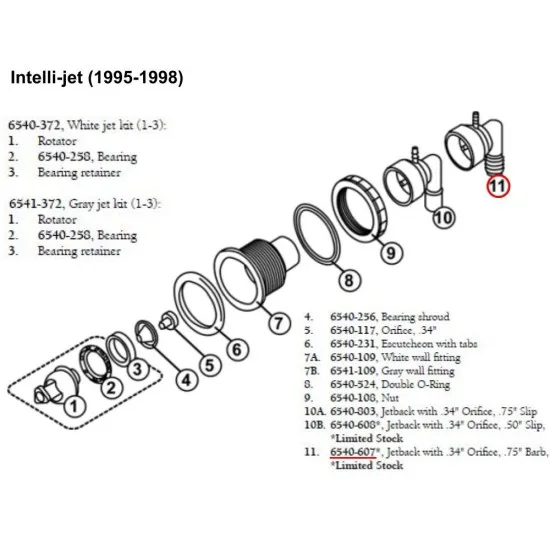Sundance Spas Whirlpool Jet / Intelli-Jet telo