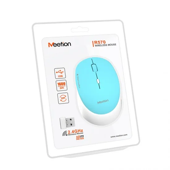 Meetion R570 cyan - Tiha brezžična miška