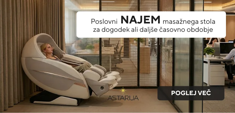 Masažni stol v podjetju za sproščanje strank in zaposlenih.