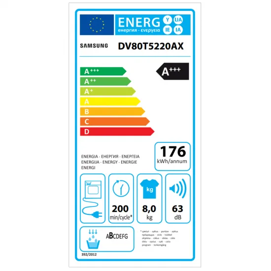 SAMSUNG DV80T5220AX/S7 - Sušilni stroj