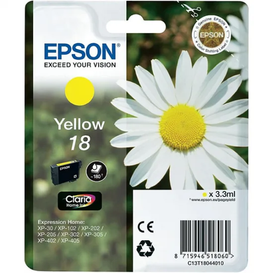 Epson 18 (C13T18044010) (rumena) - Original kartuša