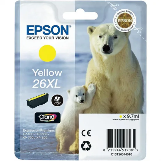 Epson 26 XL (C13T26344010) (rumena) - Original kartuša