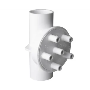 1" F/F razdelilnik, 6 vrat 3/8" M+
